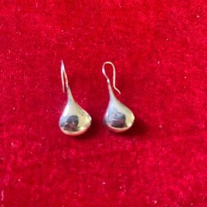 Elegant Silver Teardrop Hook Earrings - Polished Silver Finish